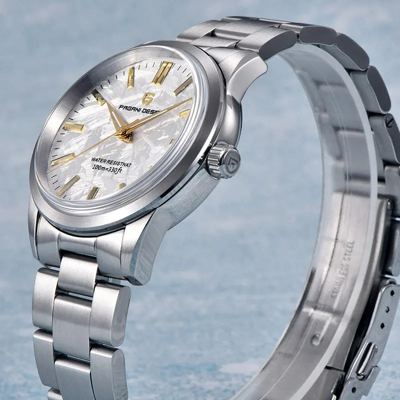 Mens Quartz Watch Stainless Steel Case 40mm 100m Water Resistant Luminous Dial teemdrop