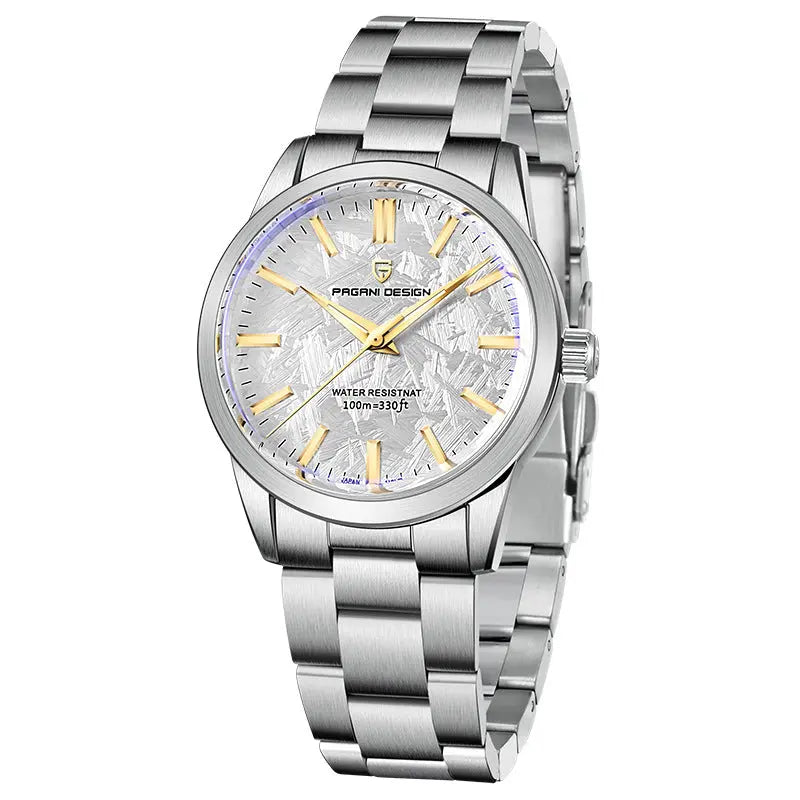 Mens Quartz Watch Stainless Steel Case 40mm 100m Water Resistant Luminous Dial teemdrop