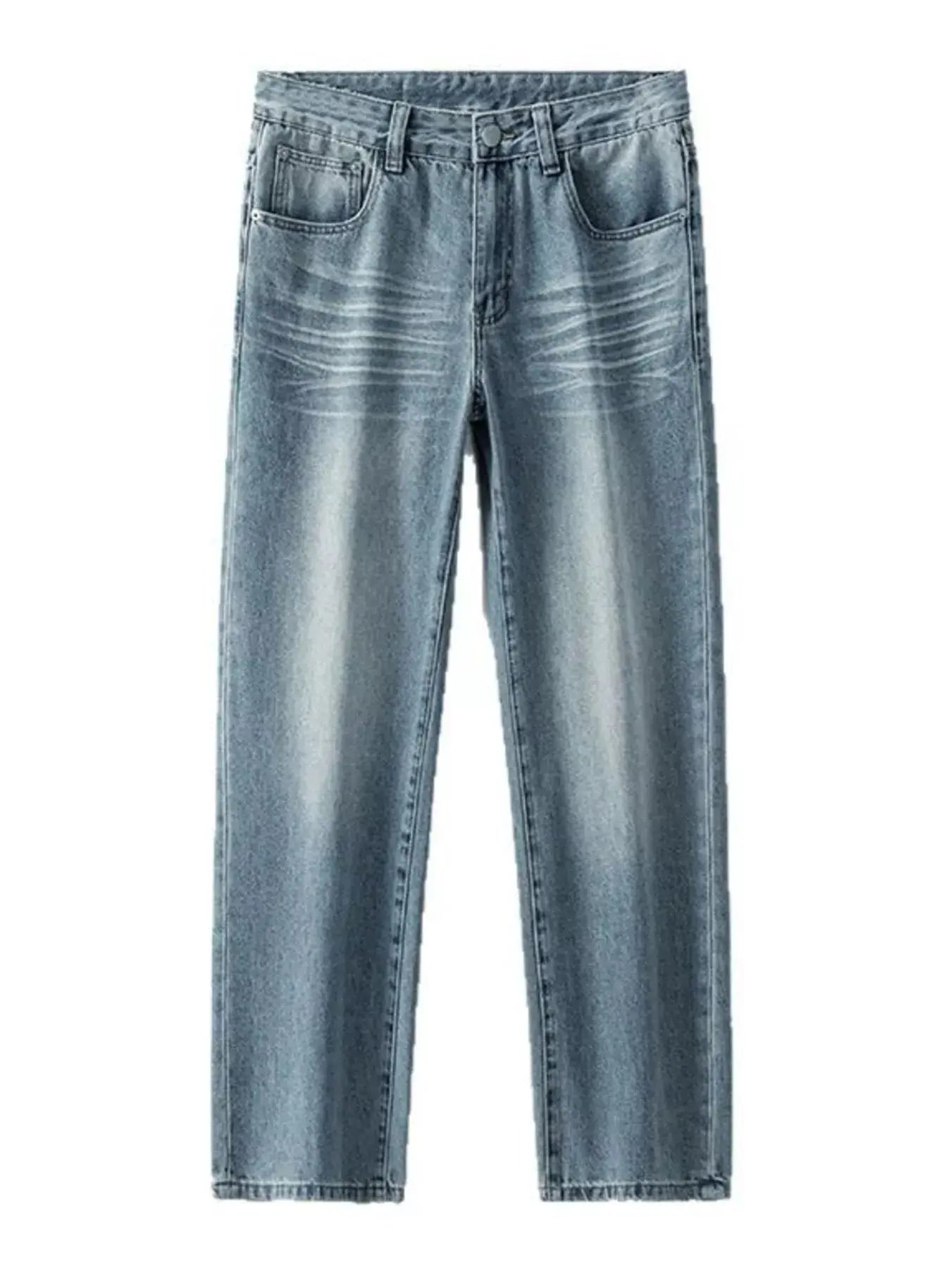 Mens Wide Leg Stretch Jeans, Cats Whisker Wash Trendsi