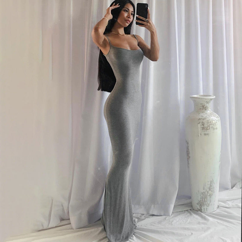 Casual Slim-fit Sling Home Long Dress