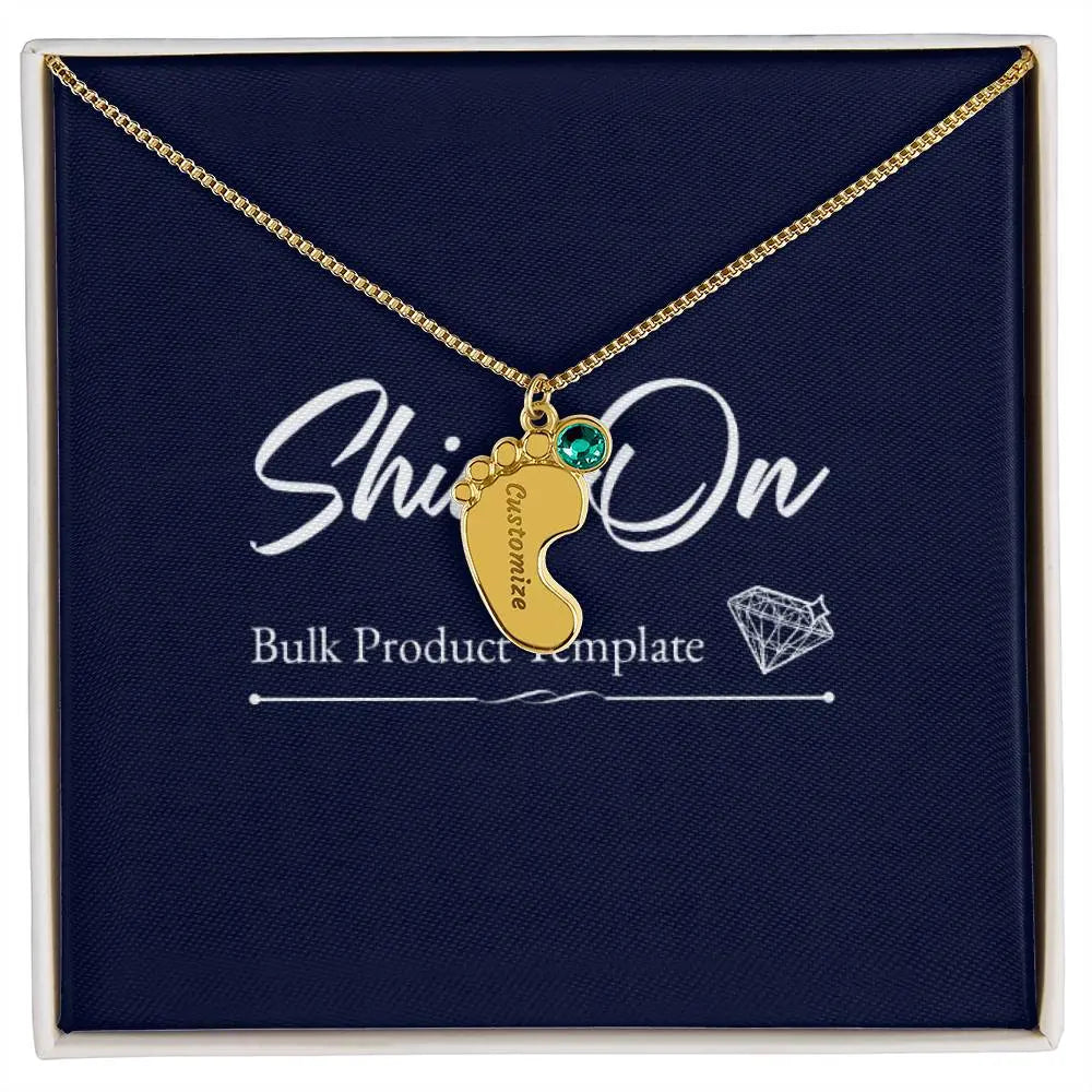 Personalized Foot Engraving Necklace ShineOn Fulfillment