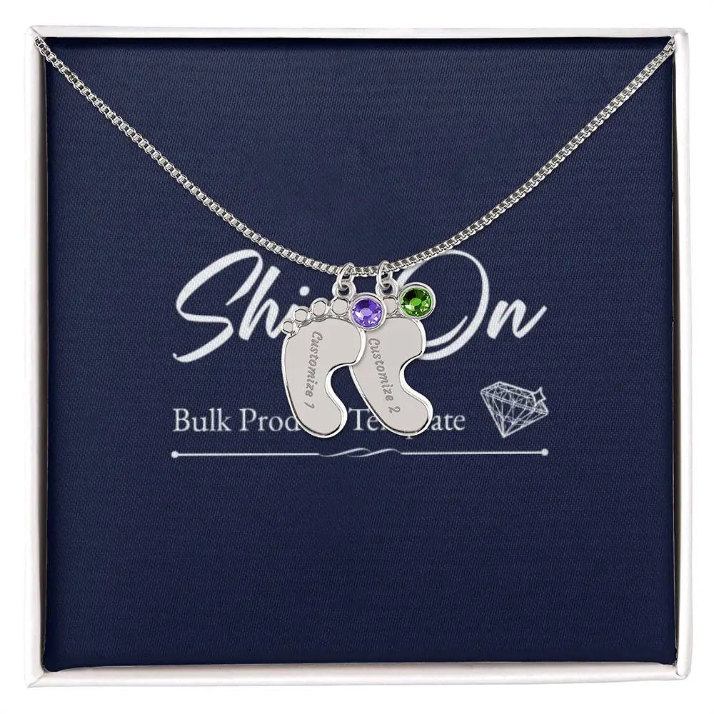 Personalized Foot Engraving Necklace ShineOn Fulfillment