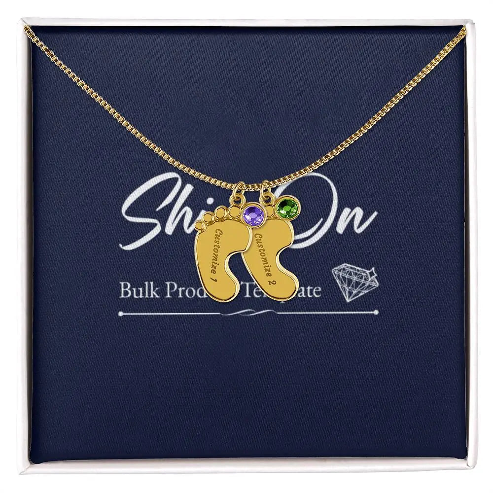 Personalized Foot Engraving Necklace ShineOn Fulfillment