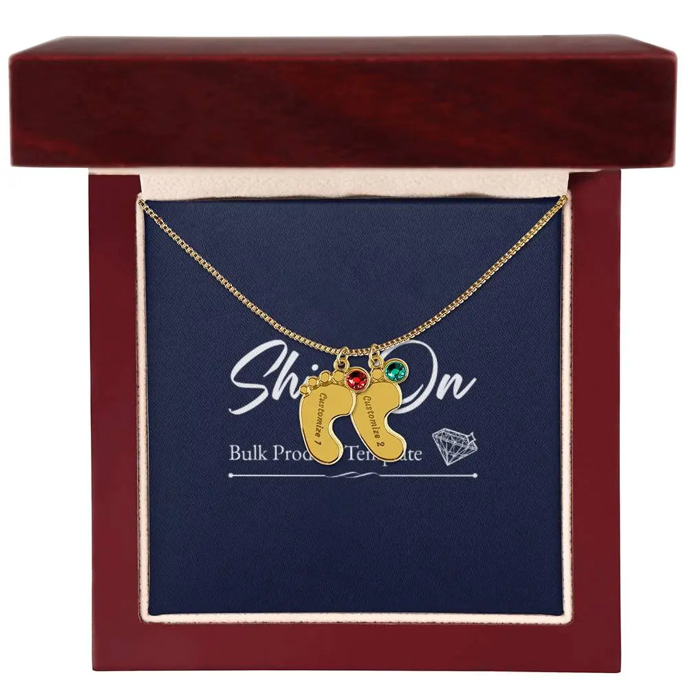 Personalized Foot Engraving Necklace ShineOn Fulfillment