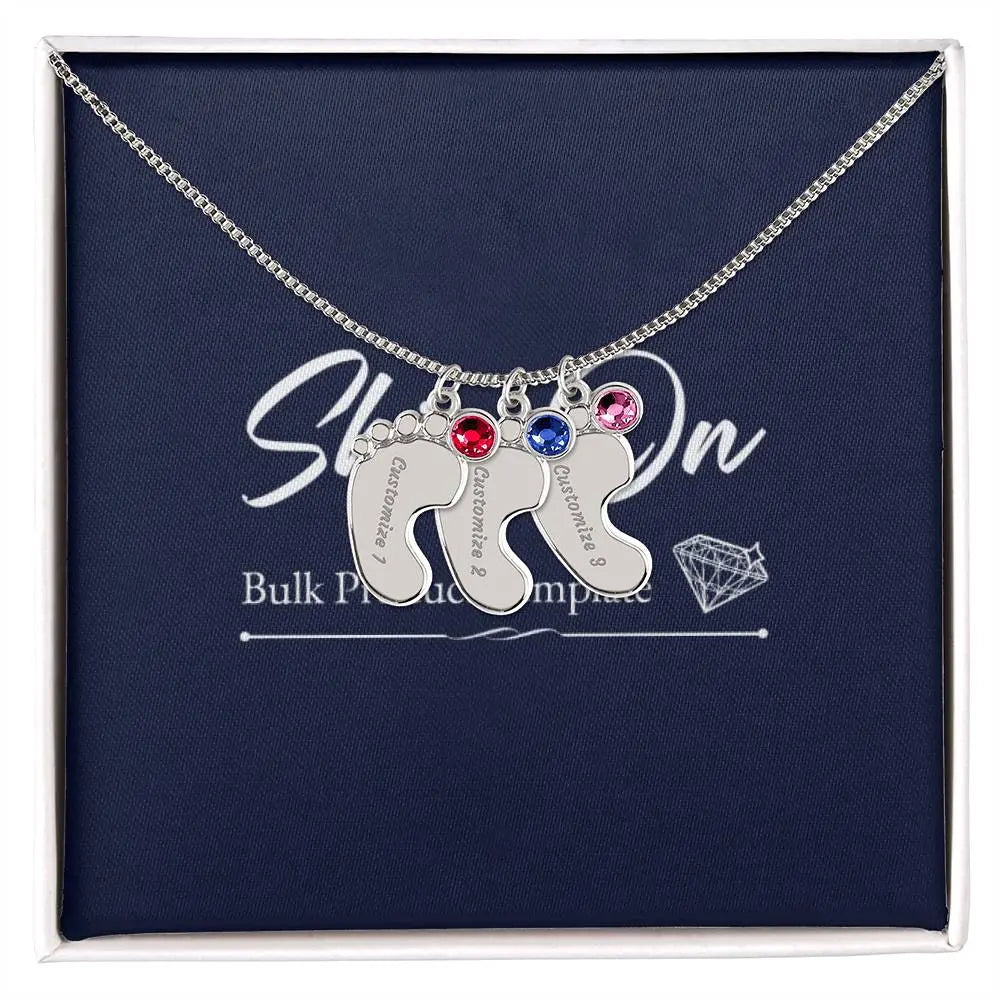 Personalized Foot Engraving Necklace ShineOn Fulfillment