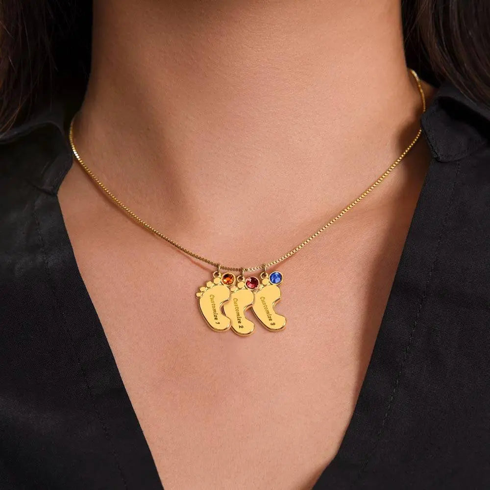 Personalized Foot Engraving Necklace ShineOn Fulfillment