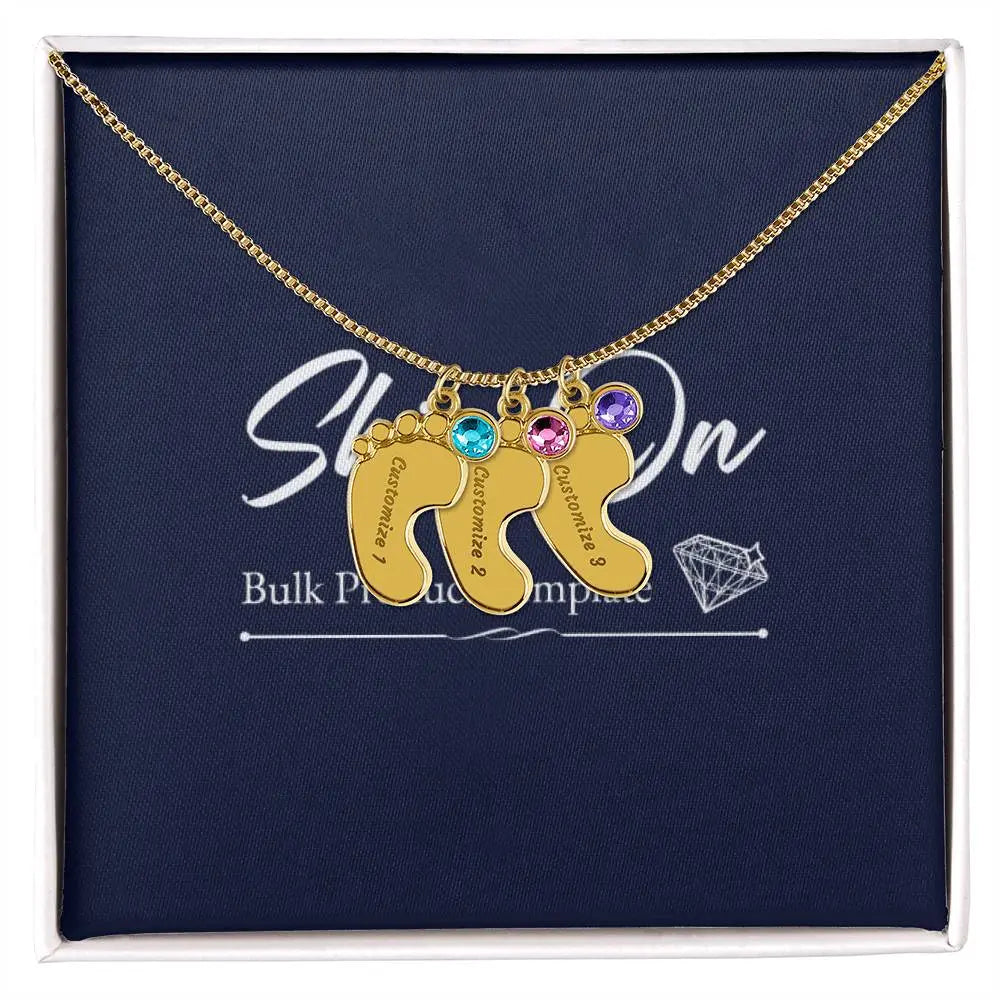 Personalized Foot Engraving Necklace ShineOn Fulfillment