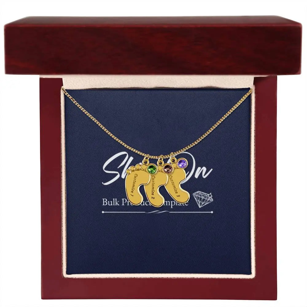 Personalized Foot Engraving Necklace ShineOn Fulfillment
