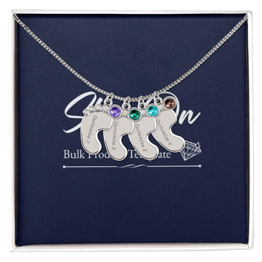 Personalized Foot Engraving Necklace ShineOn Fulfillment