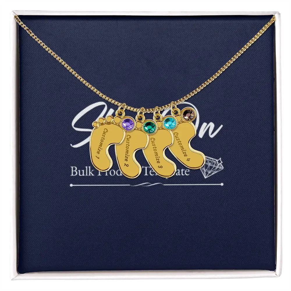 Personalized Foot Engraving Necklace ShineOn Fulfillment
