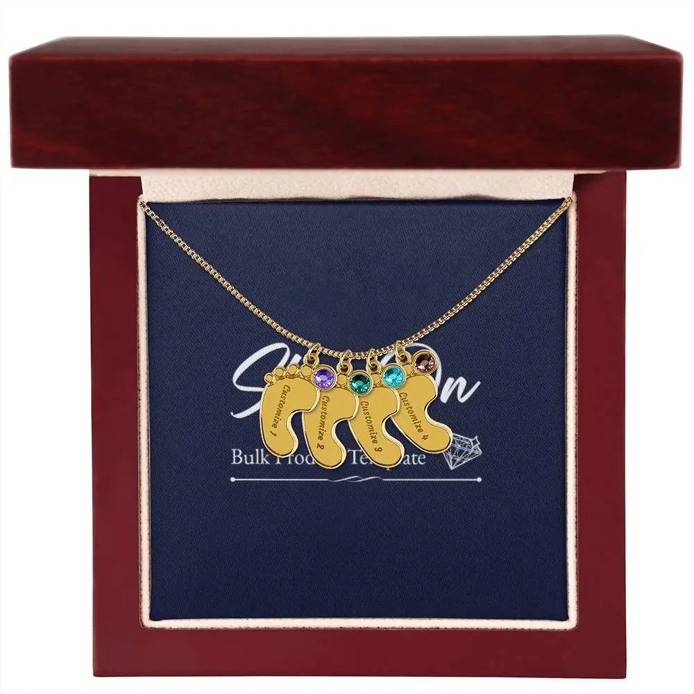 Personalized Foot Engraving Necklace ShineOn Fulfillment