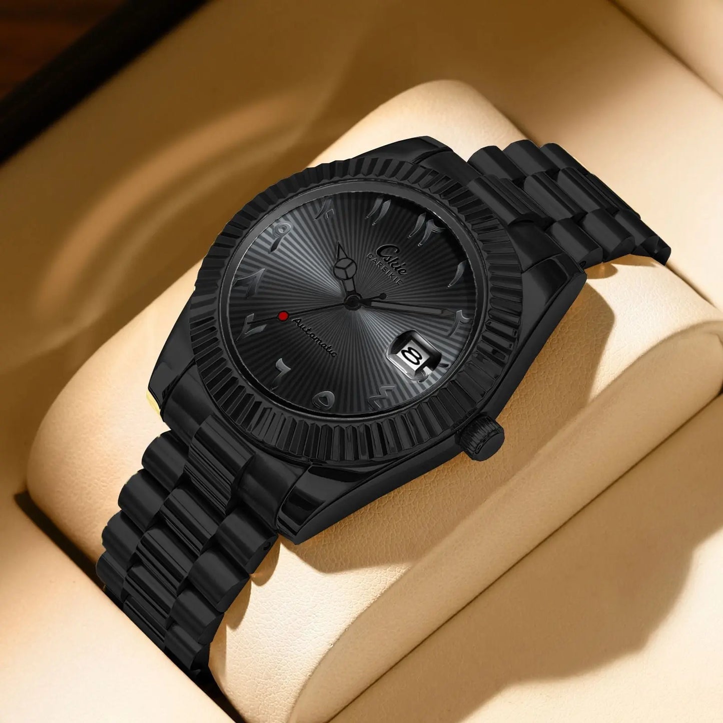 Quartz Watch With Date Display And Large Dial 30M Water Resistant Steel Band teemdrop