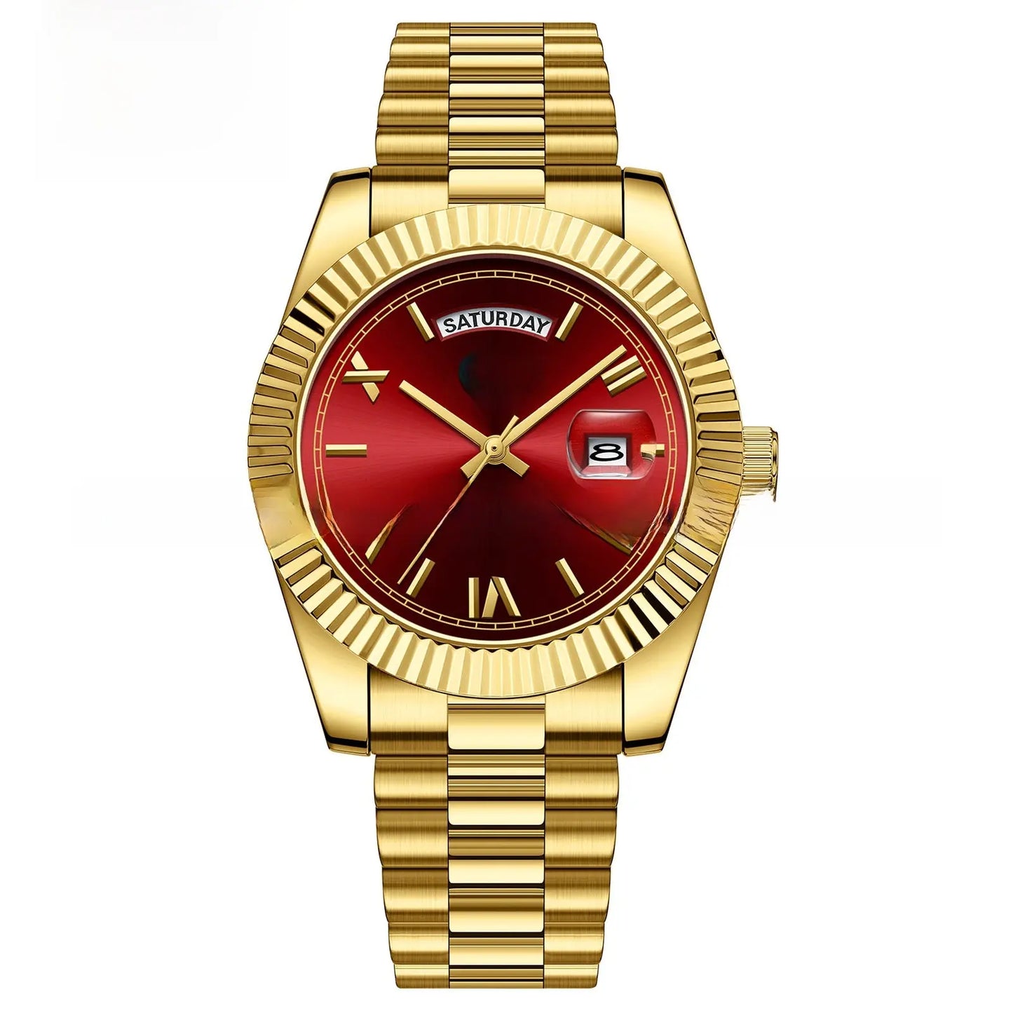 Quartz Watch With Date Display And Large Dial 30M Water Resistant Steel Band teemdrop