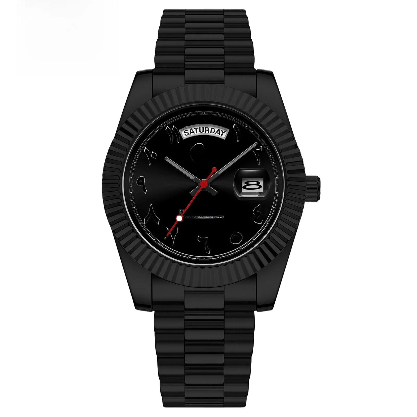 Quartz Watch With Date Display And Large Dial 30M Water Resistant Steel Band teemdrop