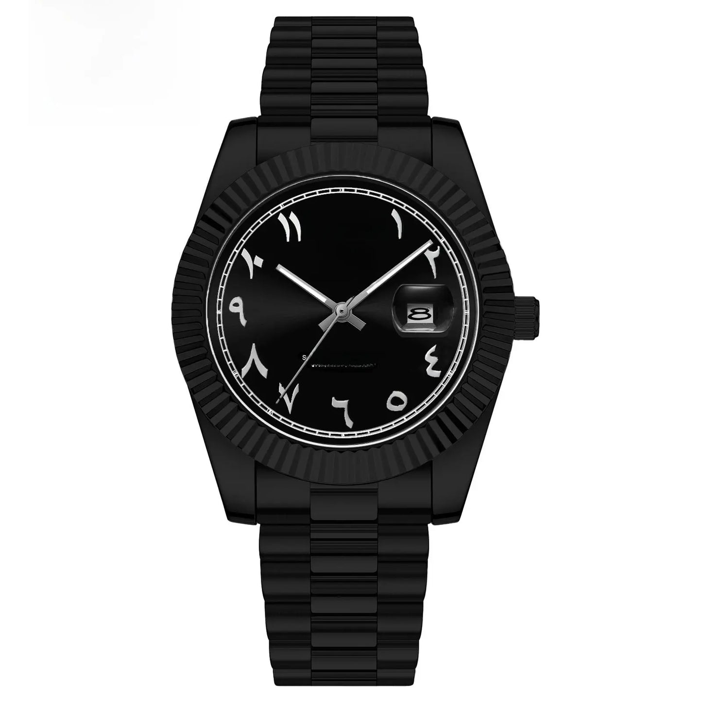 Quartz Watch With Date Display And Large Dial 30M Water Resistant Steel Band teemdrop