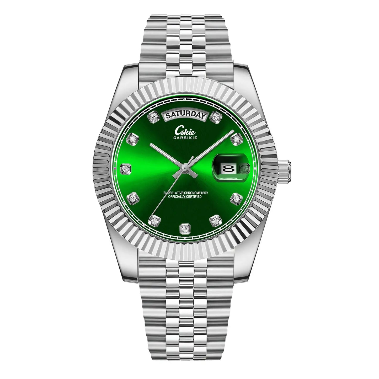 Quartz Watch With Date Display And Large Dial 30M Water Resistant Steel Band teemdrop