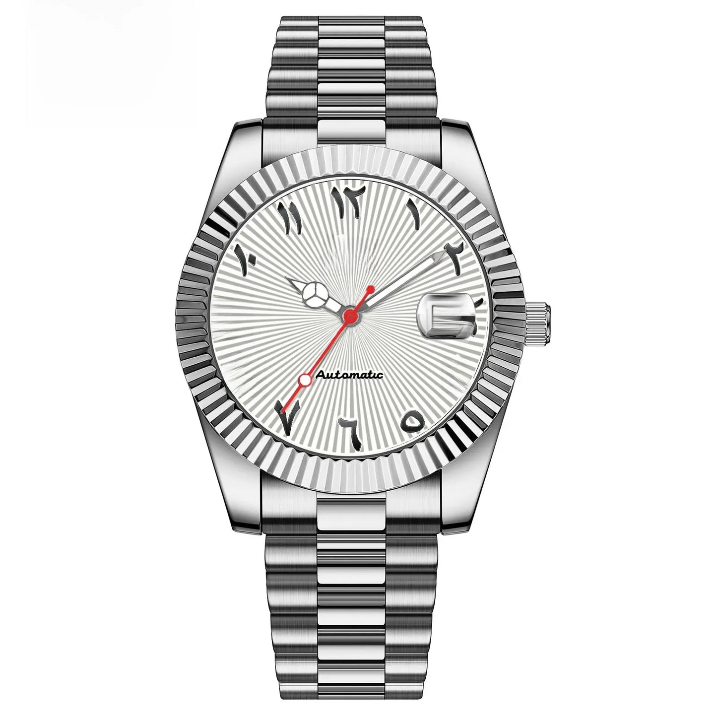 Quartz Watch With Date Display And Large Dial 30M Water Resistant Steel Band teemdrop