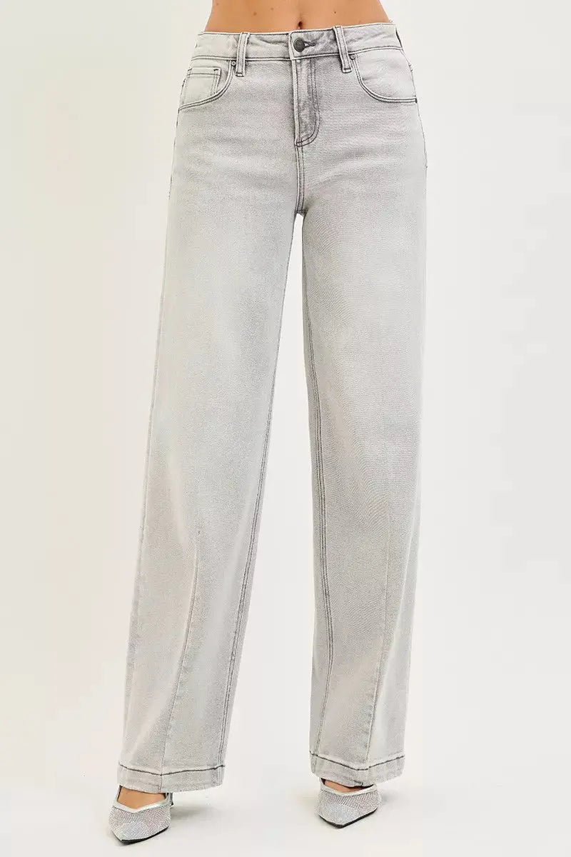 RISEN Slouchy Baggy Jeans With Contrast Stitching For Everyday Casual Denim Relaxed Fit Trendsi
