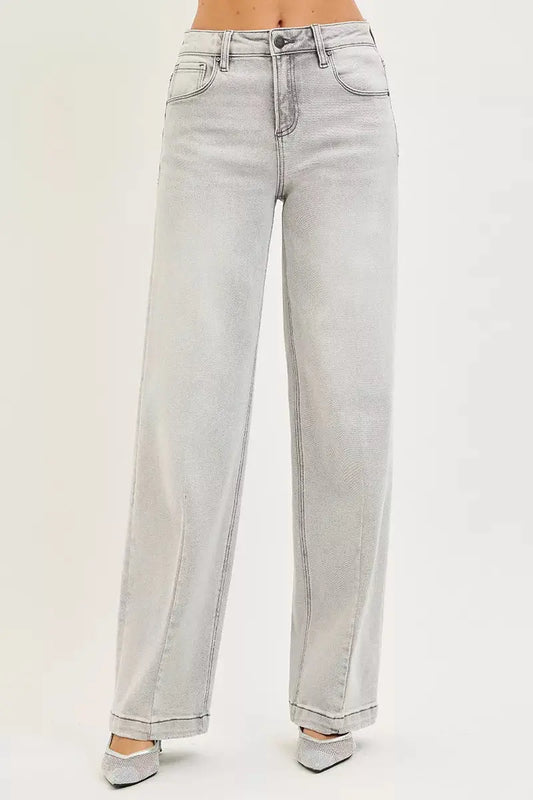 RISEN Slouchy Baggy Jeans With Contrast Stitching For Everyday Casual Denim Relaxed Fit Trendsi