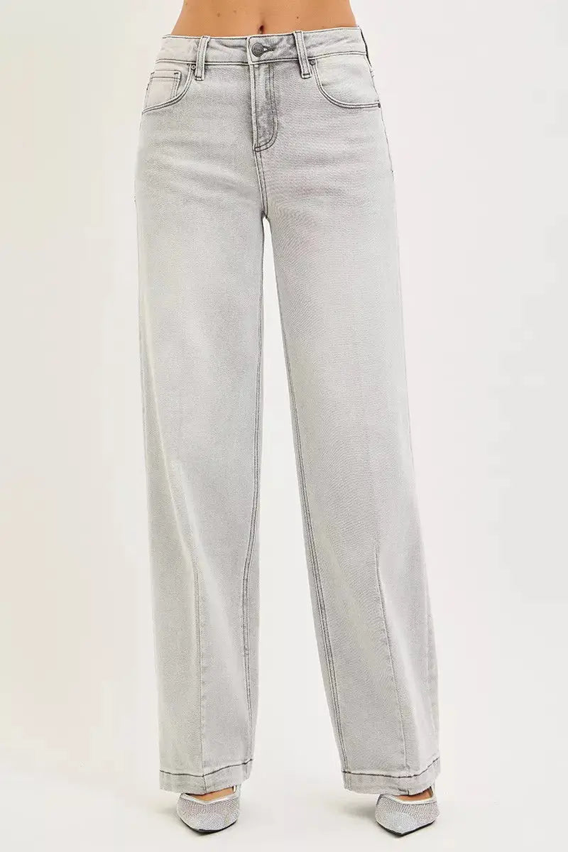 RISEN Slouchy Baggy Jeans With Contrast Stitching For Everyday Casual Denim Relaxed Fit Trendsi