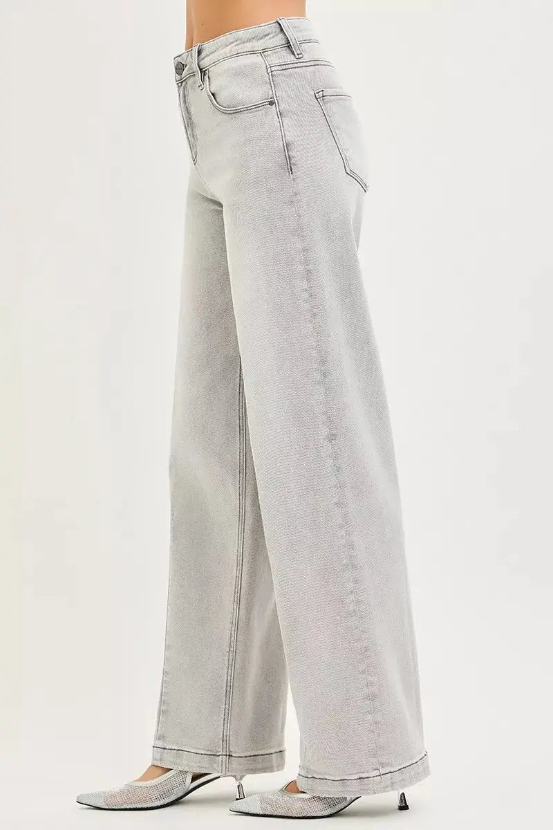 RISEN Slouchy Baggy Jeans With Contrast Stitching For Everyday Casual Denim Relaxed Fit Trendsi