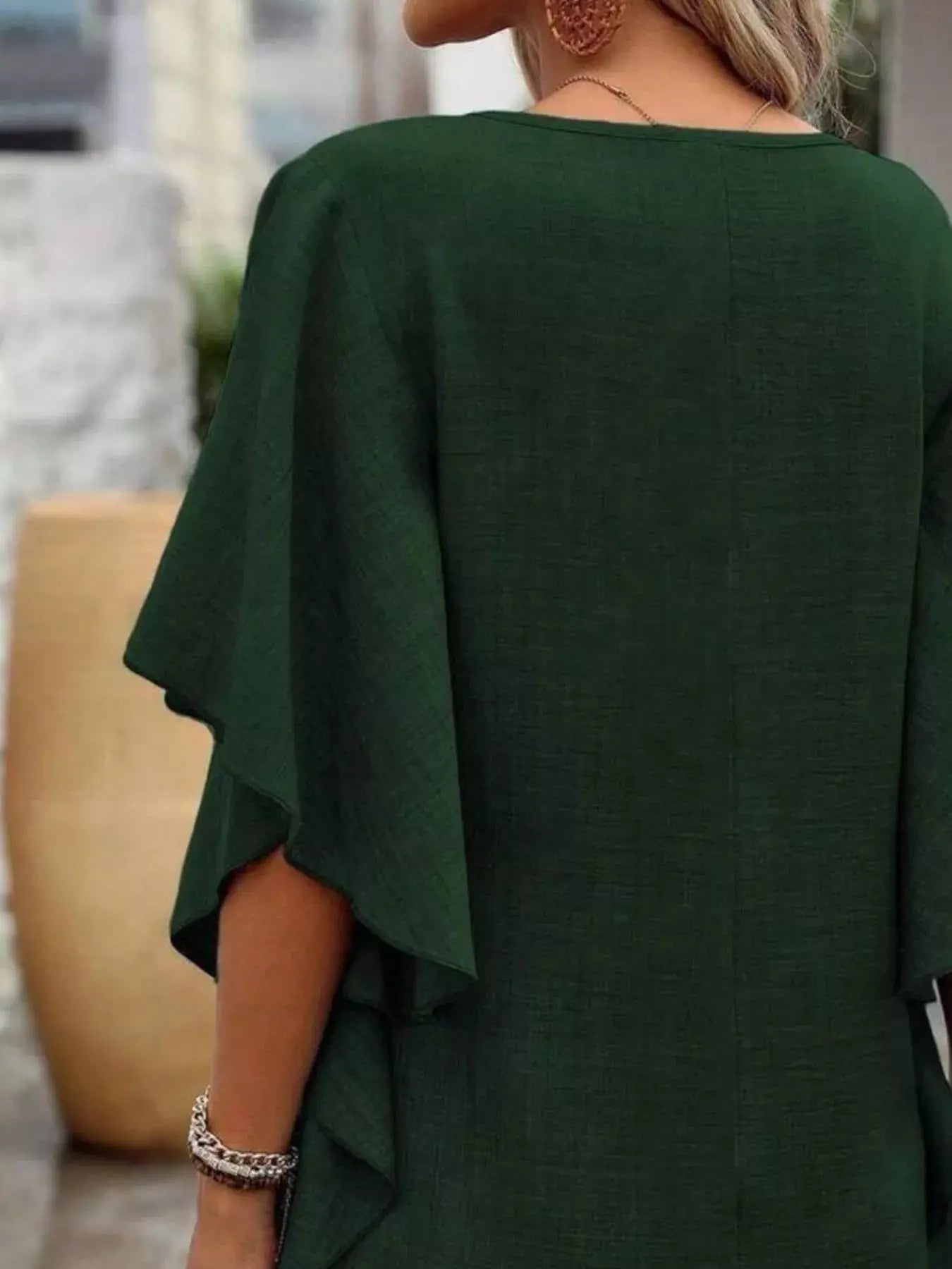 Ruffled Flutter Sleeve V-Neck Mini Dress Trendsi