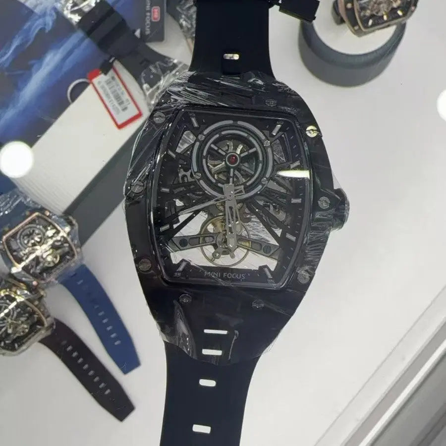 Skeleton Automatic Mechanical Watch For Men 50m Water Resistant Timepiece Teemdr