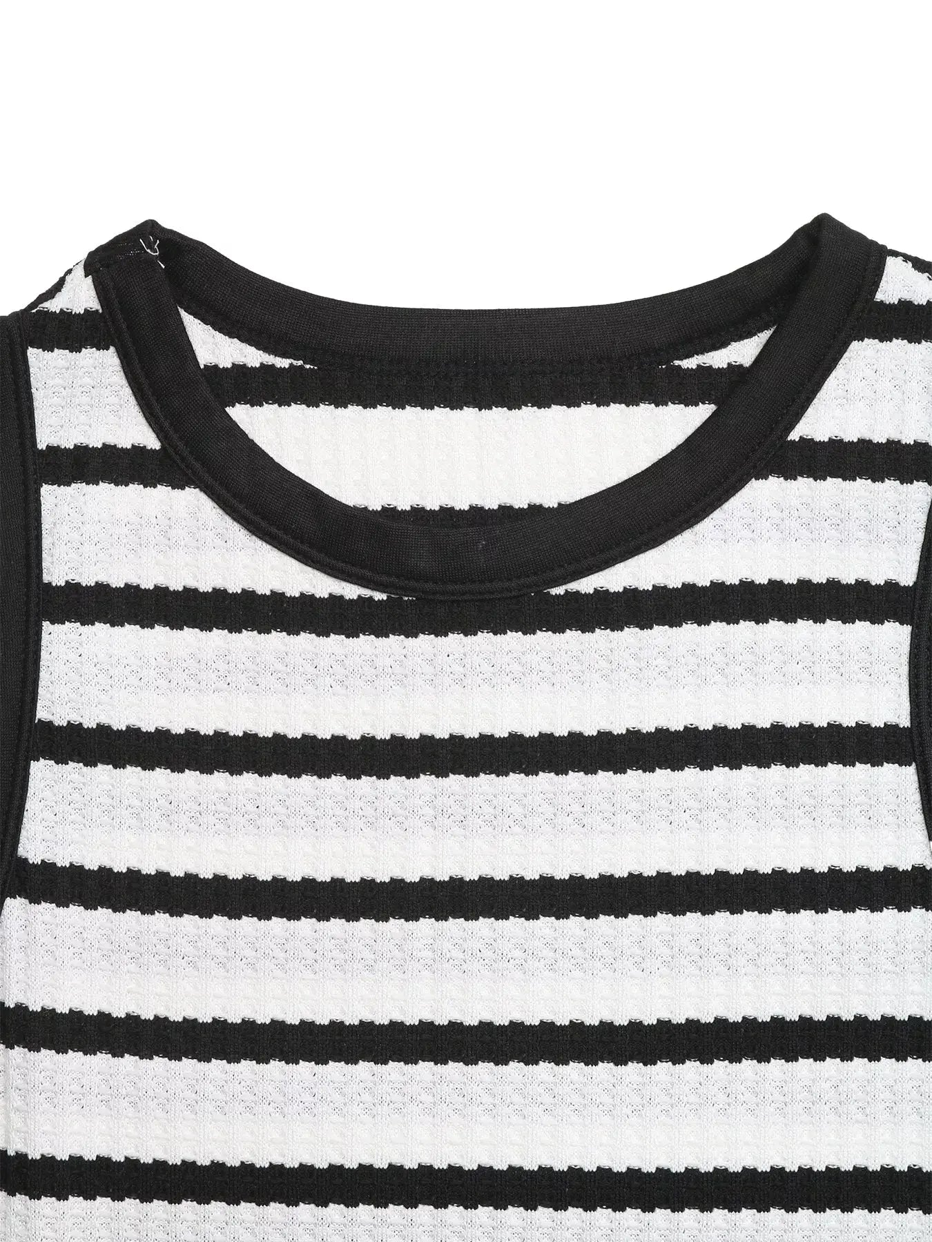 Sleeveless Striped Bodycon Midi Dress With Slit Polyester Elastane Trendsi