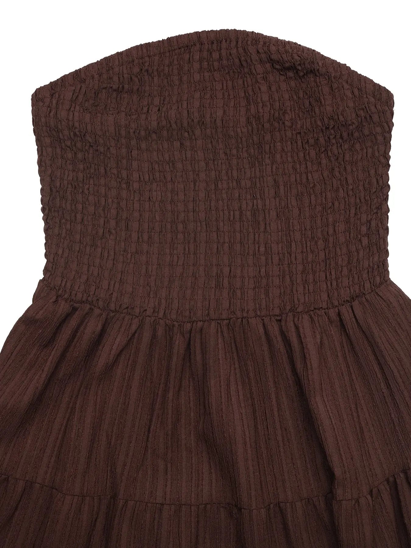 Smocked Strapless Tiered Ruffle Mini Dress 100 Percent Polyester Trendsi