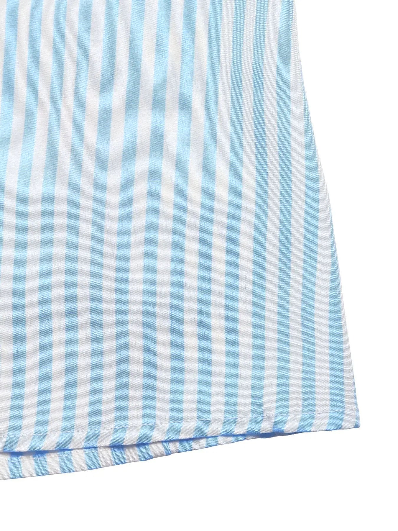 Striped Halter Neck Maxi Dress Smocked Tied Waist Polyester Blend Trendsi