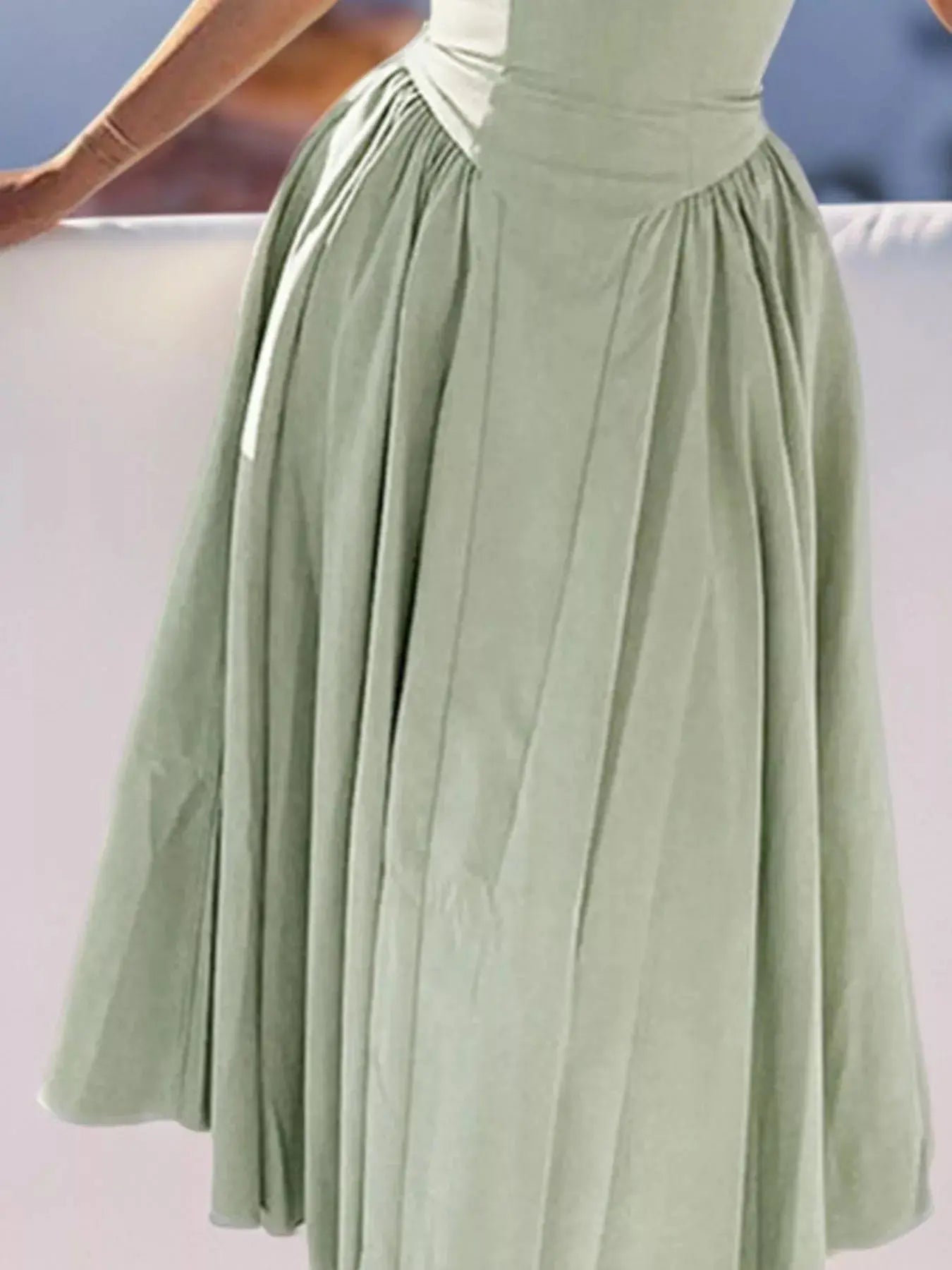 Sweetheart Neck Spaghetti Strap Midi Dress Polyester Blend Unlined Non Stretch Trendsi