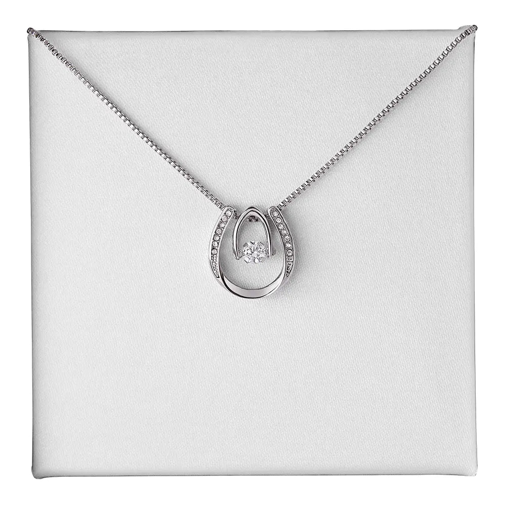 White Gold Horseshoe Cubic Zirconia Necklace ShineOn Fulfillment