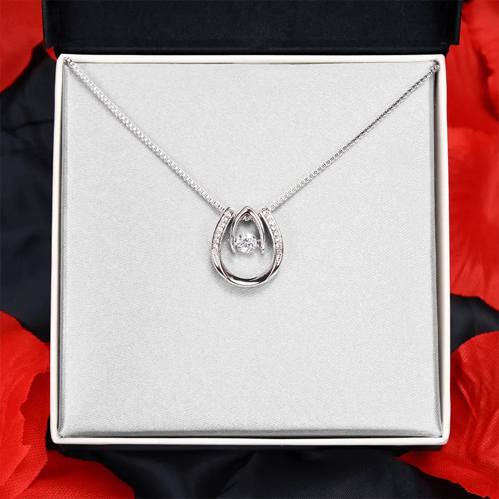 White Gold Horseshoe Cubic Zirconia Necklace ShineOn Fulfillment
