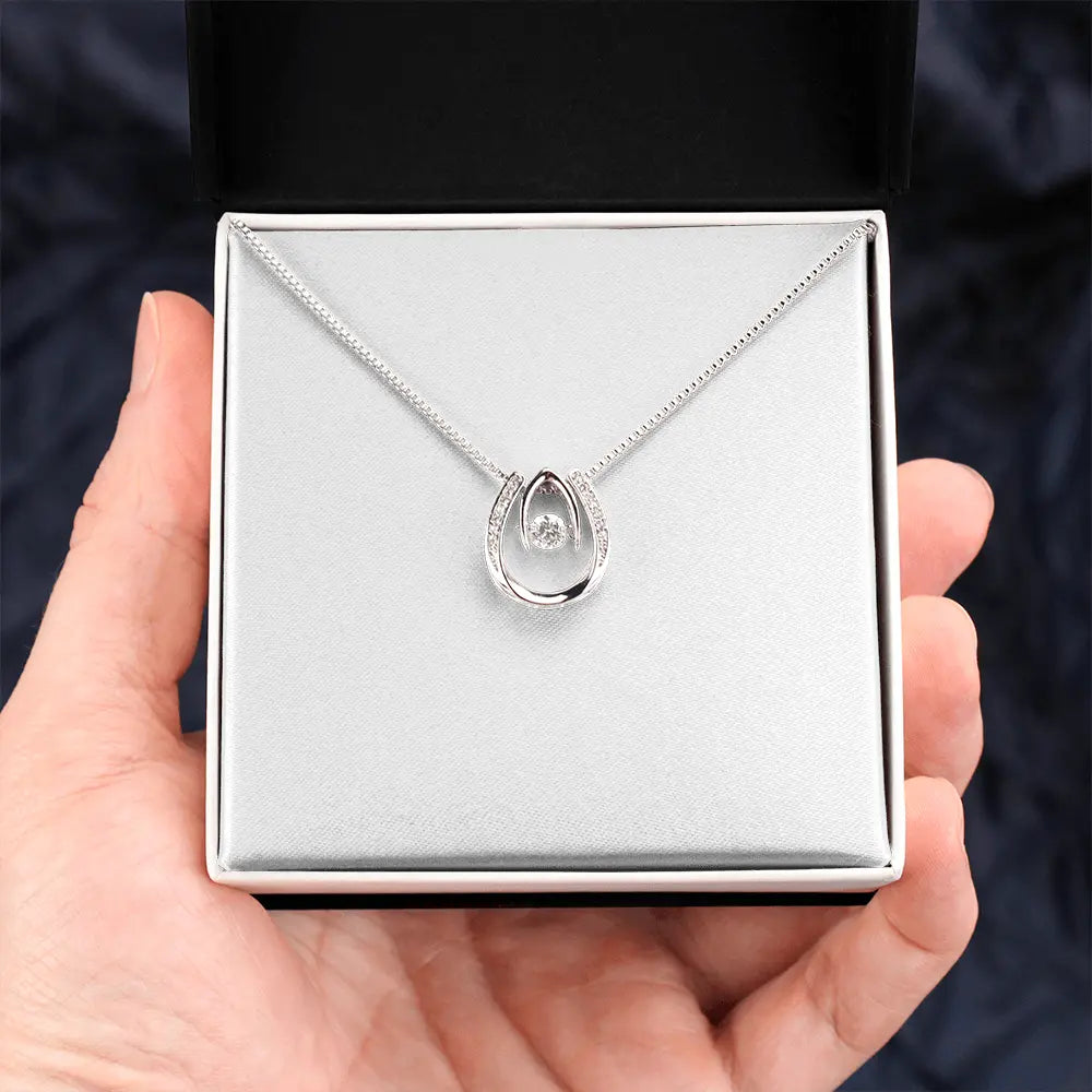 White Gold Horseshoe Cubic Zirconia Necklace ShineOn Fulfillment