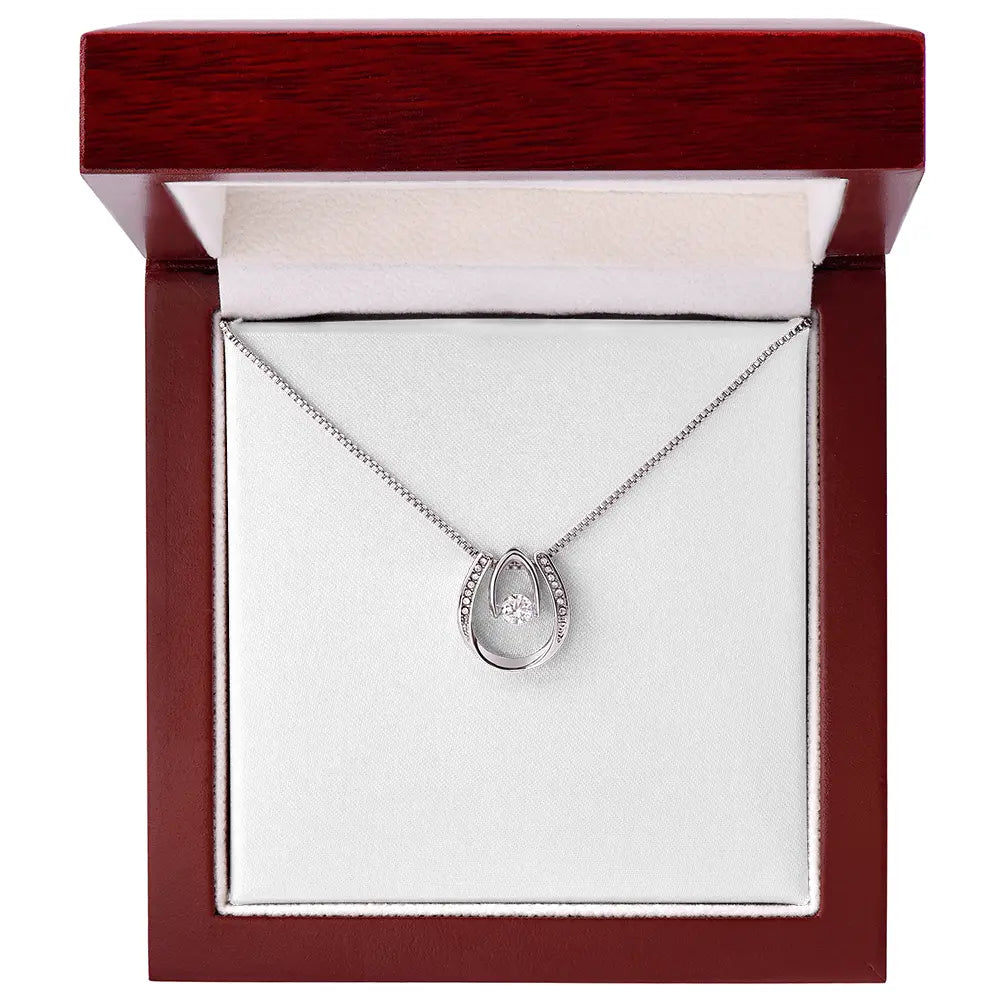 White Gold Horseshoe Cubic Zirconia Necklace ShineOn Fulfillment