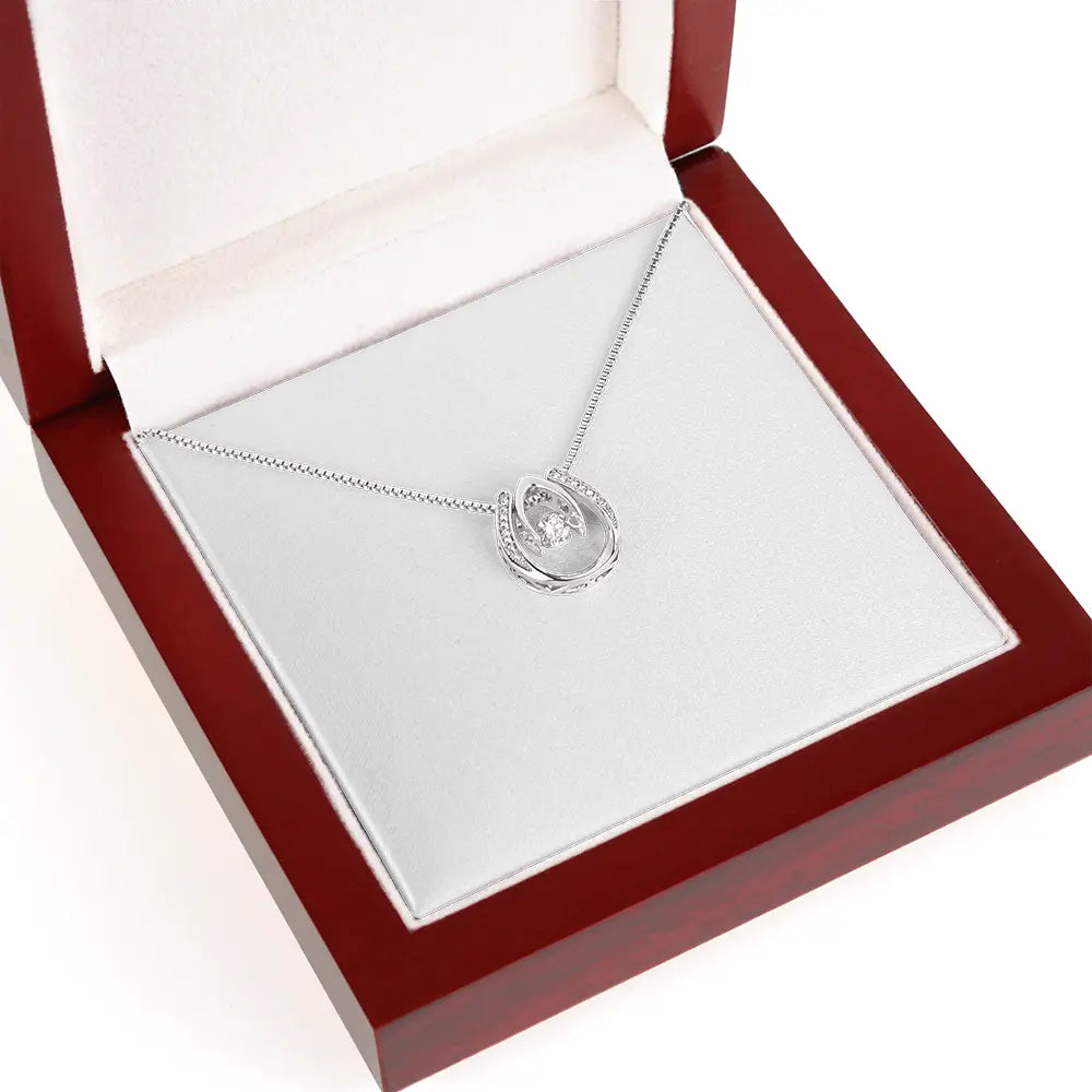 White Gold Horseshoe Cubic Zirconia Necklace ShineOn Fulfillment