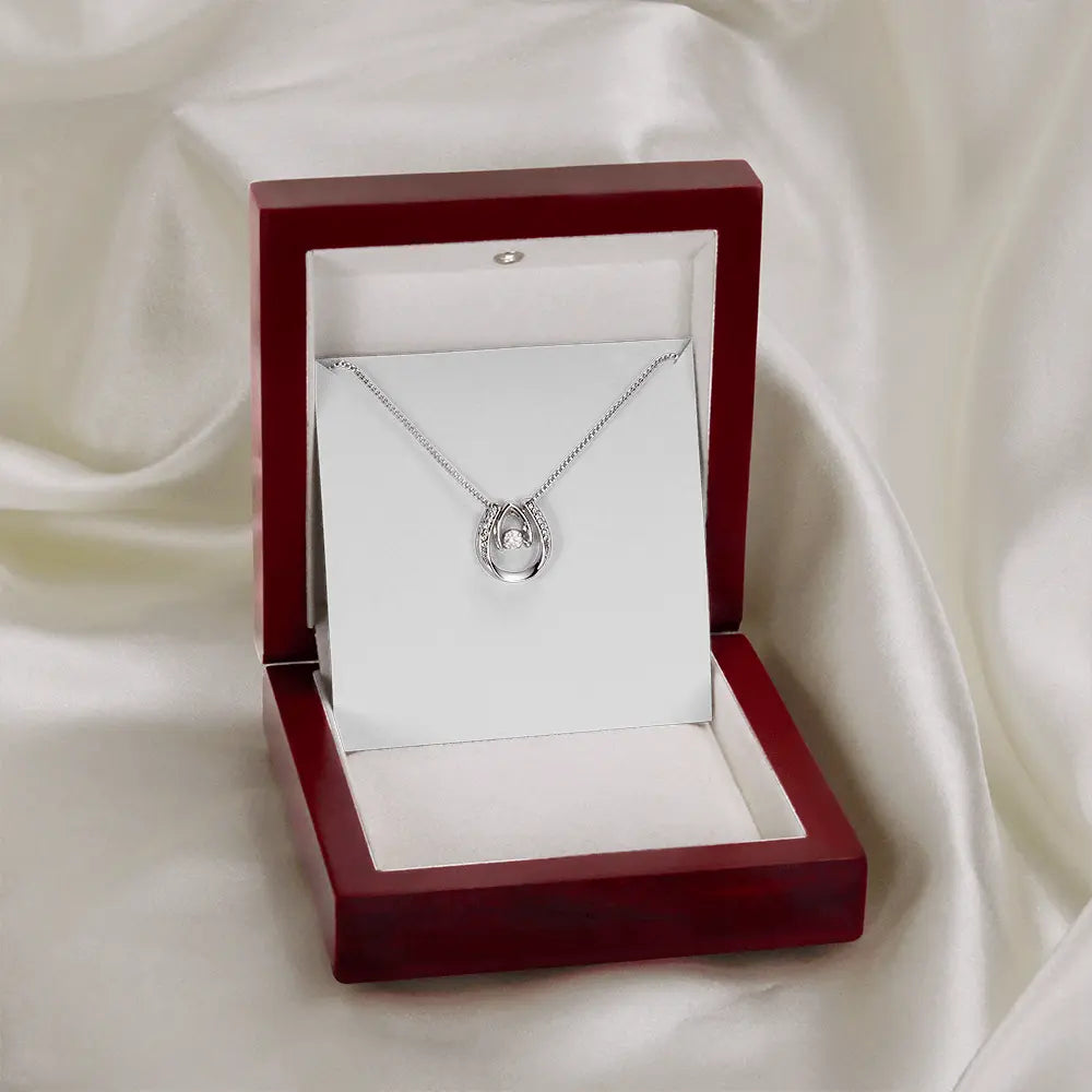 White Gold Horseshoe Cubic Zirconia Necklace ShineOn Fulfillment