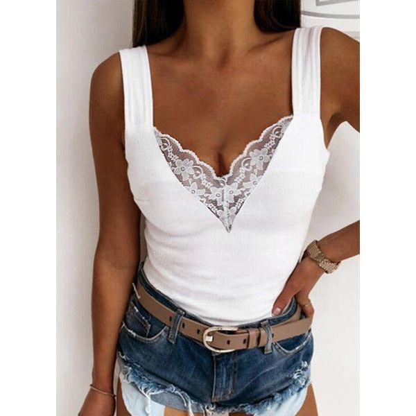 Casual Sexy Suspenders Lace Vest