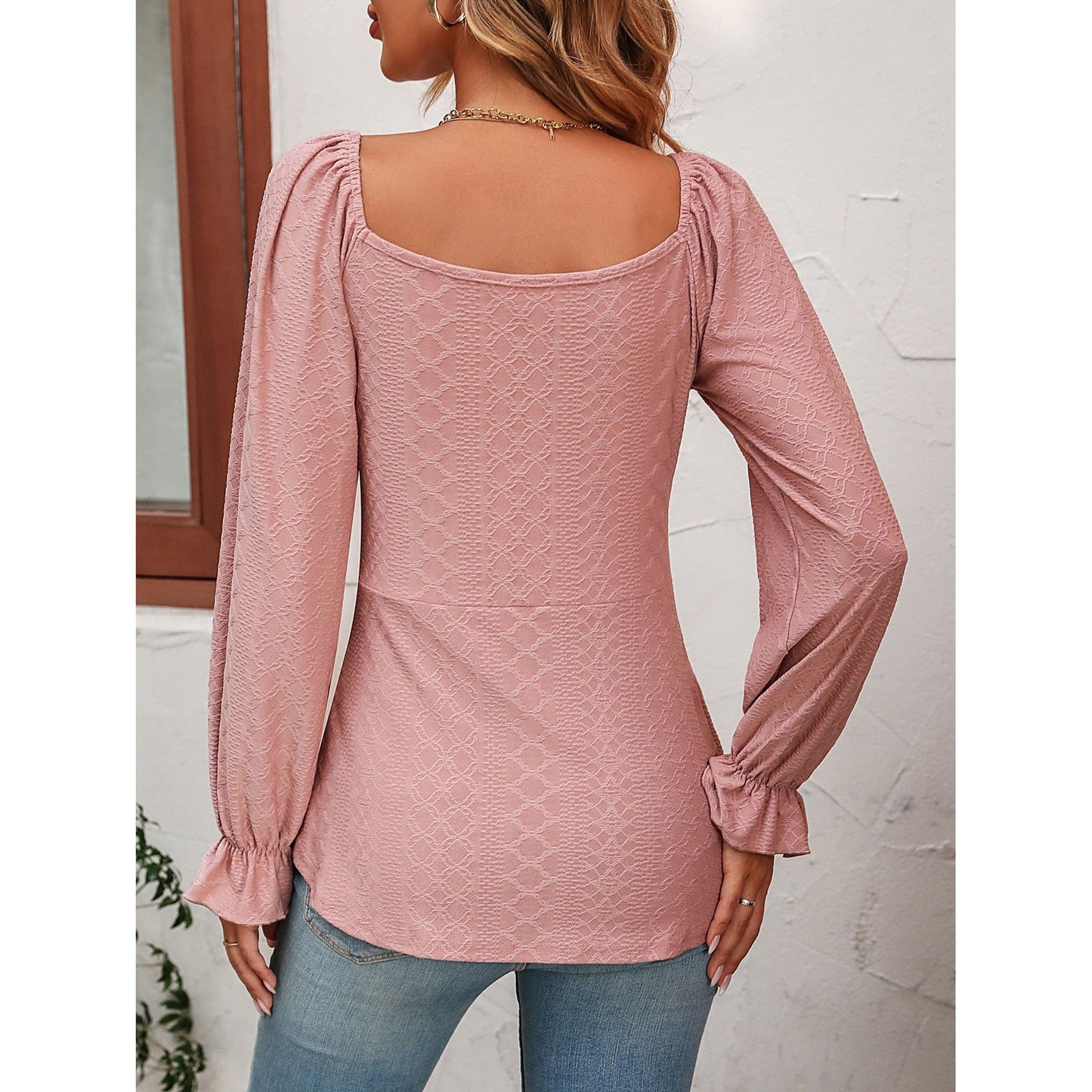 V-neck Drawstring Waist Sexy Long Sleeve