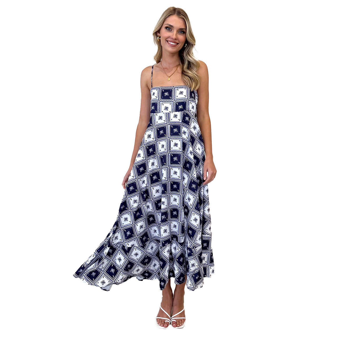 Floral Print Summer Slim Long Dress