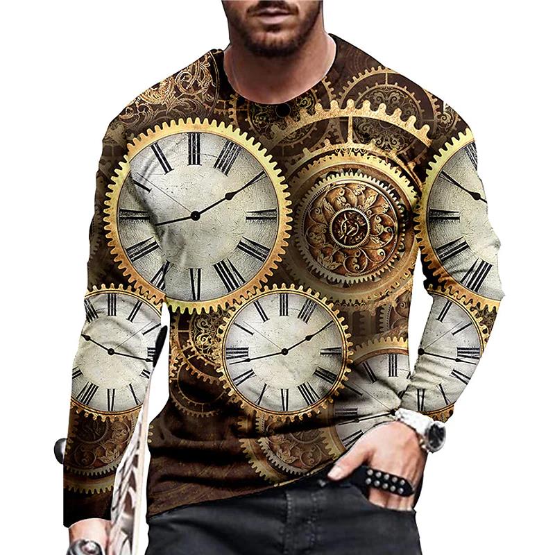 Men's Clothing Long-sleeved Round Neck T-shirt