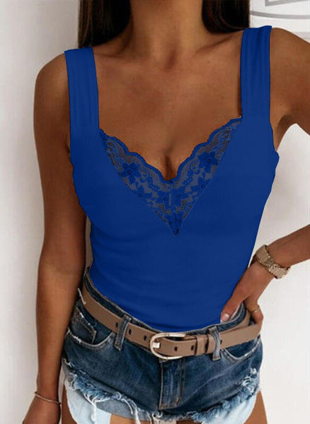 Casual Sexy Suspenders Lace Vest