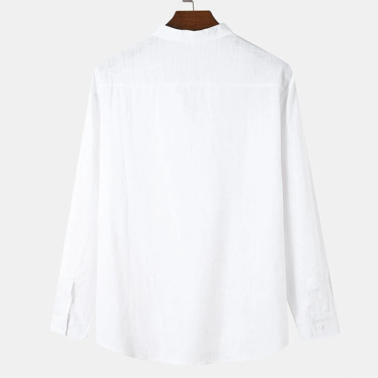 Men's Barrel Solid Color Long-sleeved Shirt