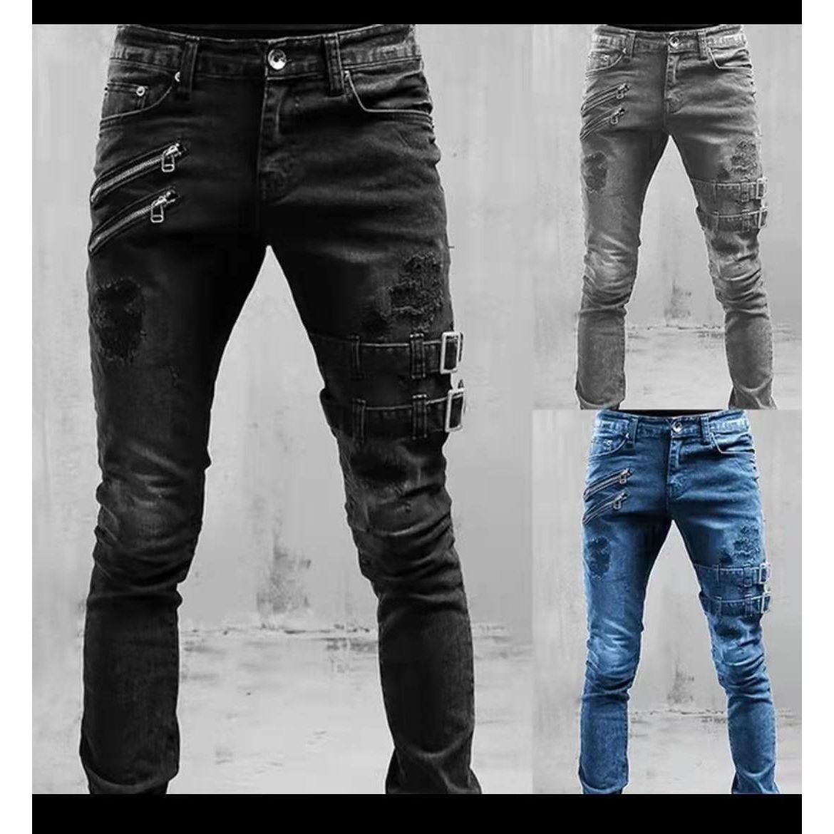 HannaClothingStore HannaClothingStore Men Jeans Personality Popular For Elastic