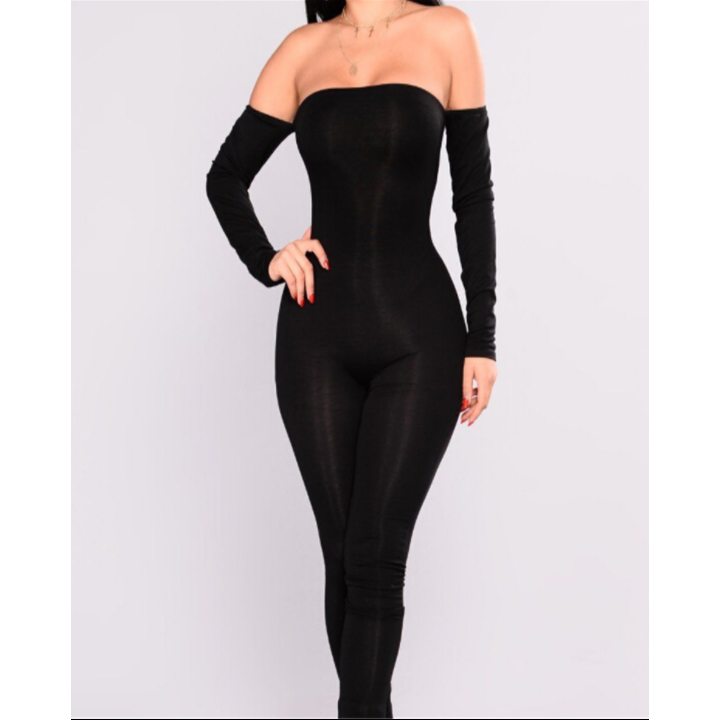 HannaClothingStore HannaClothingStore Dinner Dress Off-the-shoulder sexy topless jumpsuit