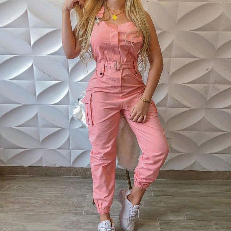 HannaClothingStore HannaClothingStore Women Jumpsuits Ladies Workwear Siamese Waist Banding Pants