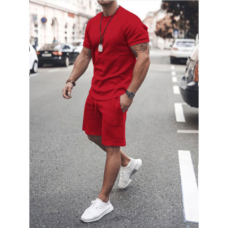 HannaClothingStore HannaClothingStore 0 Men's Short-sleeved Shorts Two-piece Sports And Leisure Suit