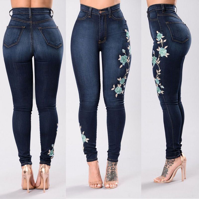 HannaClothingStore HannaClothingStore Women Jean Women's denim pants embroidered jeans trousers