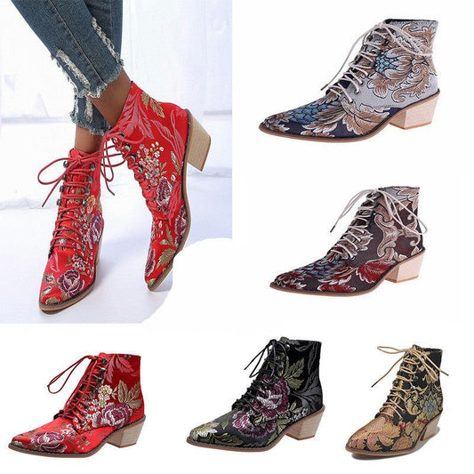 HannaClothingStore HannaClothingStore Women Shoes Embroidered women's short boots