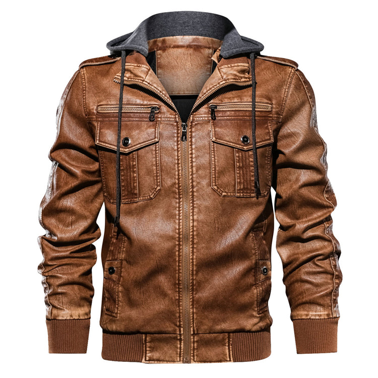 Men's Pu Leather Jacket Jacket Plus Size